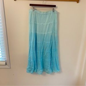 Derek Heart Ombre Teal Boho Skirt